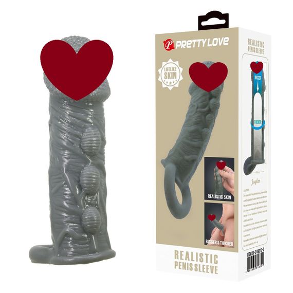 Насадка - презерватив Brave Man, BI-016012-2 ( сіра ) sexstyle