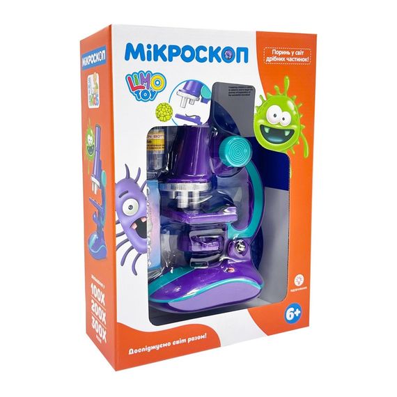 Детский микроскоп SK 0006(Violet) свет, 19,5 см, 2 пробирки, стекло