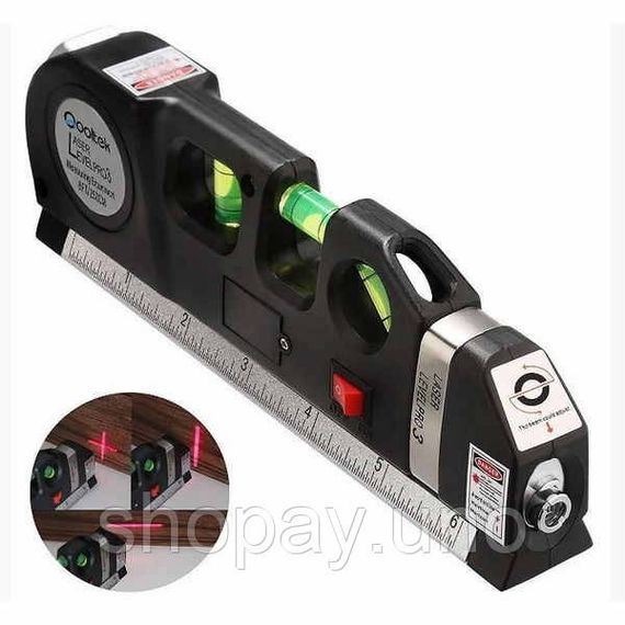 Лазерний рівень із вбудованою рулеткою Laser Level Pro 3 Нівелір будівельний