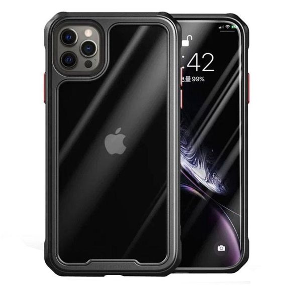 Противоударный бампер чехол Primolux Refraction Case для смартфона Apple iPhone 12 / iPhone 12 Pro - Black | Зображення 1