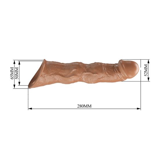 Подовжуюча насадка на член - Pretty Love Extension Penis Sleeve Latin, 28 см | Зображення 9