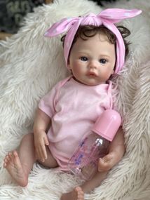 Коллекционная Силиконовая Кукла Реборн Reborn Анатомическая Девочка Пупс с Волосами Жасмин (Виниловая Кукла) 45 см