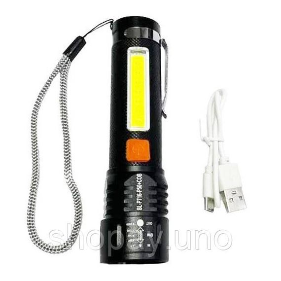 Ліхтар акумуляторний з LED і COB Bailong BL-P716-P50 із зумом і USB Type-C | Зображення 6