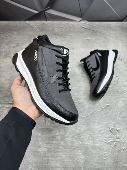 Шкіряні зимові кросівки  Nike колір чорний, сірий | Зображення 4