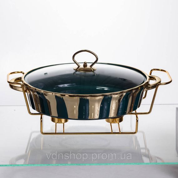 Мармит фарфоровый настольный овальный 1.5 литра мармитница с подогревом JY-6