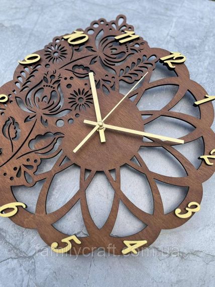 Настінний дерев'яний годинник з фанери Оригінальний годинник  Декор для дому, офісу, подарунок | Зображення 1