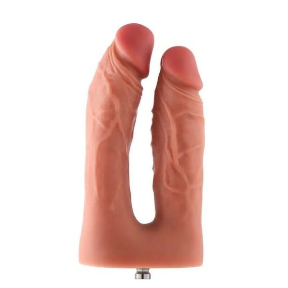 Подвійний фалоімітатор для секс-машин Hismith Silicone Double Penetrator Dildo, система KlicLok Sex Aura