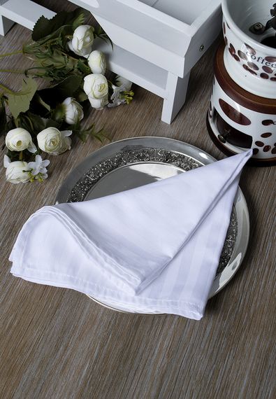 Серветка Lotus Home 9398 Туреччина 35*35 см  Сатін Білий