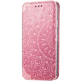 Шкіряний чохол-книжка GETMAN Mandala (PU) для Xiaomi Redmi Note 10 / Note 10s Штучна шкіра, Слот для візитки, Рожевий