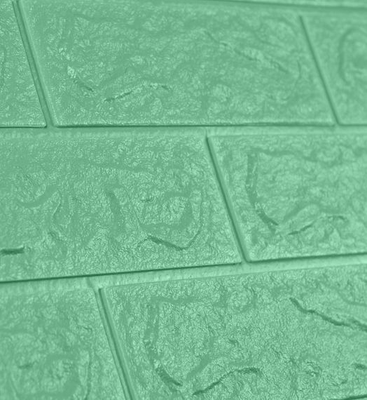 3D панель с3D панель самоклеящая Обои 700х770х5 мм под декоративный кирпич Самоклейка 3Д  мятный кирпич | Зображення 3