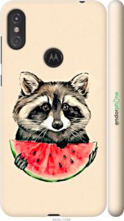 Чохол на Motorola One Power Єнотик з кавуном "4605m-1588-2448"