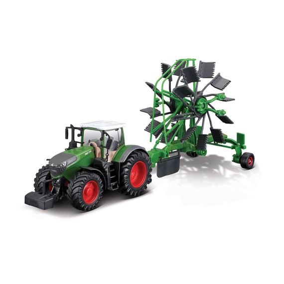 Машинка модель Трактор Fendt 1050 Vario c роторними валковими граблями 10cm | Зображення 8