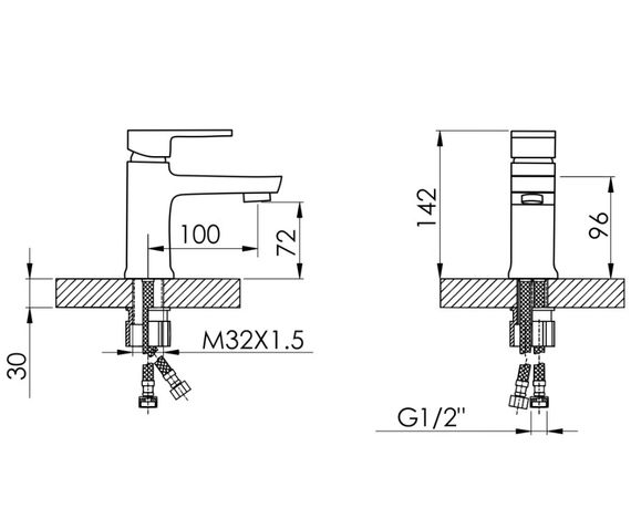 Змішувач для раковини Lidz Wawel 001 (k35) LDWAW001WHI45397 White | Зображення 1