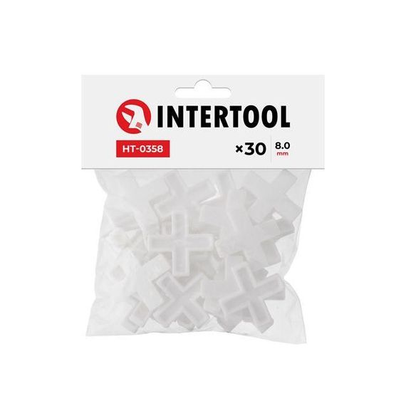 Набір дистанційних хрестиків для плитки 8.0 мм, 30 од. INTERTOOL HT-0358