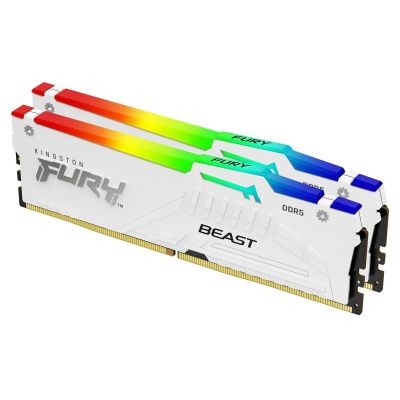 Модуль памяти для компьютера DDR5 32GB (2x16GB) 6000 MHz Beast White RGB EXPO Kingston Fury (ex.HyperX) (KF560C30BWEAK2-32) | Зображення 1