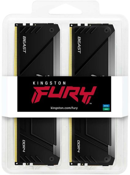 Пам&#039;ять ПК Kingston DDR4 16GB KIT (8GBx2) 3600 FURY Beast RGB KF436C17BB2AK2/16 | Зображення 2