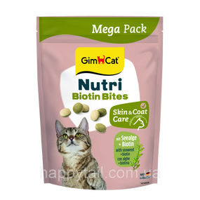 Вітаміни GimCat Nutri Biotin Bites для котів для покращення стану шерсті та шкіри з морськими водоростями 425 г