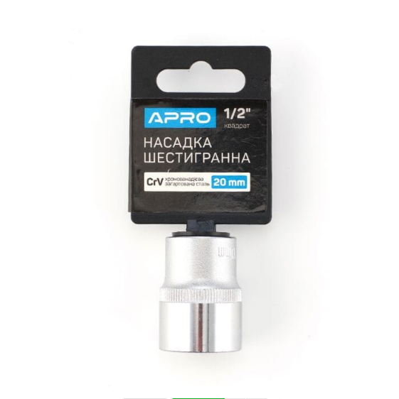 Насадка шестигранна 1/2" 20 мм CrV APRO