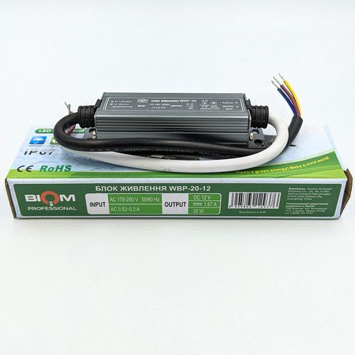 Блок живлення DC12 20W WBP-20-12 1,7А герметичний Professional | Зображення 3