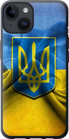 Чехол на iPhone 14 Флаг и герб Украины 1 "375u-2648-17620"