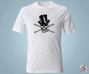 Футболка з принтом Череп у чорному цілері. M