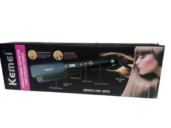 Цифровий випрямляч для волосся з керамічним покриттям Kemei JB-KM-8879 чорний (KM-8879_406) | Зображення 4