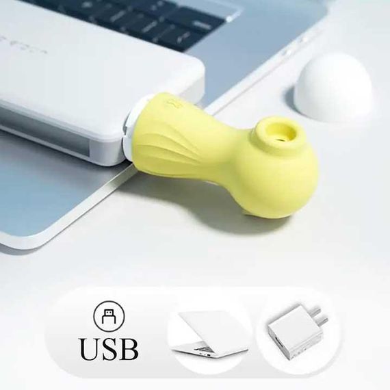 Кліторальний вакуумний вібратор Wo-sex Lilo (вуманайзер) USB лимонний | Зображення 5