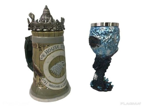 Подарочный Набор Кружка Game Of Thrones House Stark Игра Престолов Дом Старков и Бокал | Зображення 2