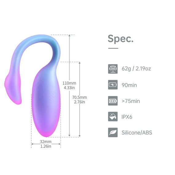 Смарт-віброяйце Magic Motion Flamingo Max Blue 2 в 1: віброяйце та тренажер Кегеля, 10 режимів Sex Aura | Зображення 3