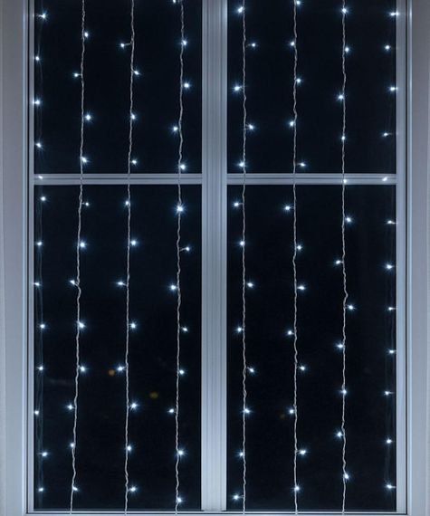 Новогодняя гирлянда штора 1,5х1,5 м 64 LED белый провод Белый ZWM1564LEDW | Зображення 1
