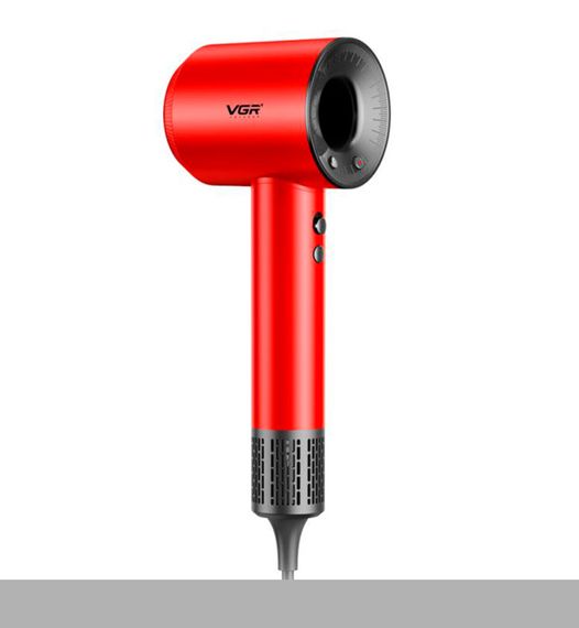Професійний фен VGR V-445 RED з 3 рівнями обдування та 4 рівнями температури, 1600 Вт, 110000 RPM (46088-_717)