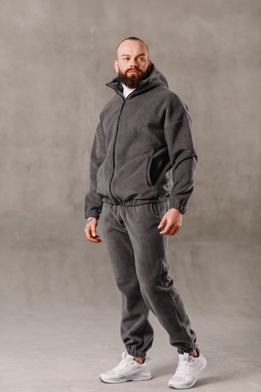 Костюм полар фліс змійка з капюшоном графит S XL | Зображення 1