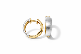 Серьги-конго из белого и желтого золота S-0382
