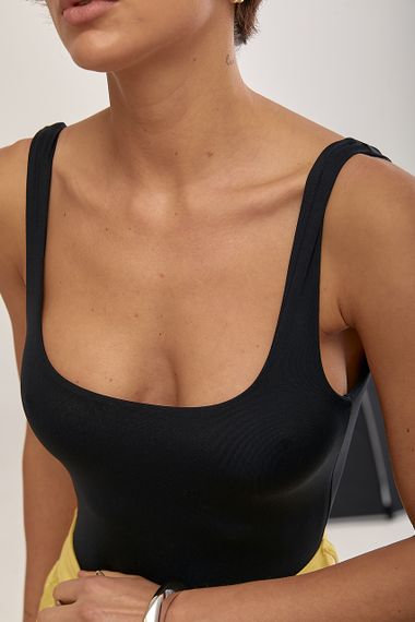 Еластичне боді з відкритою спиною - чорний цвет, M (є розміри) | Зображення 3