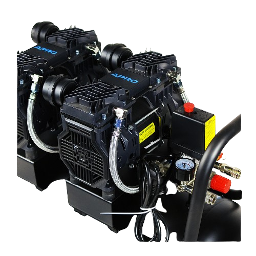 Компресор чотирициліндровий OFE-50 2*1,5 кВт 475 л/хв 8 барів 50 л безоливний APRO | Зображення 3