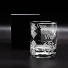 Подарочный стакан 300 мл для виски сока воды с гравировкой Покер