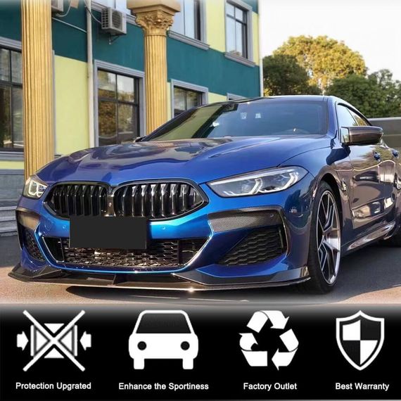 Накладка на передній бампер Lip V1 (для M-Sport, Карбон) для BMW 8 cерія G14/G15/G16 2018- рр | Зображення 2