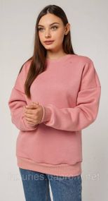 Женский свитшот Oversize -  теплый осень/зима, женская теплая толстовка-свитшот oversize Темно-Розовый, S