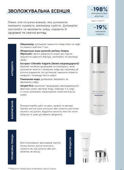 Увлажняющая эссенция для лица Farmasi Resurface Dr. C. Tuna 100 мл | Зображення 1
