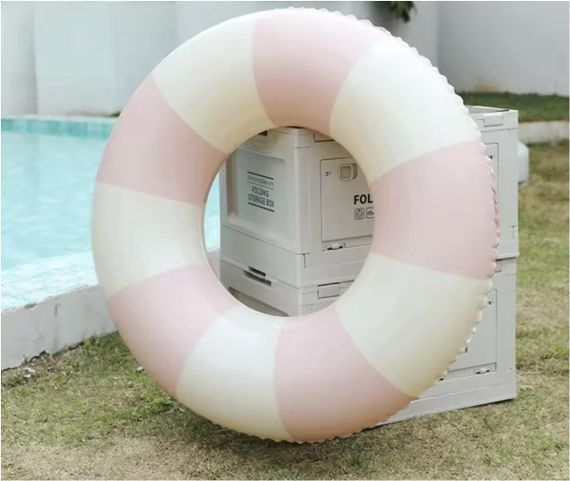 Надувне коло дитяче Біло Рожева полоса 60 розмір | Зображення 2