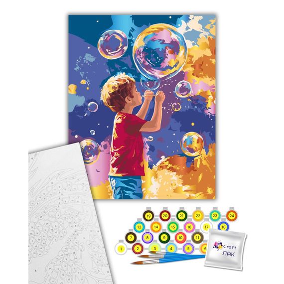 Картина по номерам "Яркие пузыри" 10449-AC 40х50 см, с металлизированными красками | Зображення 1