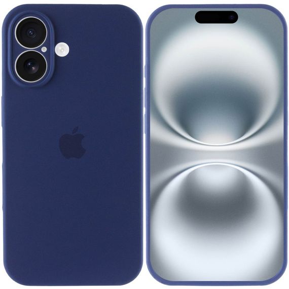 Чехол Silicone Case Full Camera Protective (AA) для Apple iPhone 16 Plus (6.7") Синий / Deep navy | Зображення 2