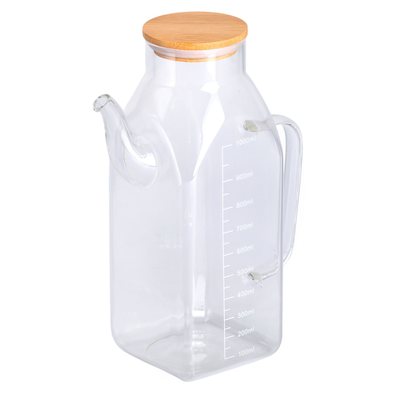 Емкость для масла и уксуса с бамбуковой крышкой 1 литр HP-34-2 | Зображення 3