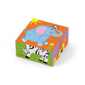 Развивающая игрушка Viga Toys кубики-пазл Зверюшки (50836)
