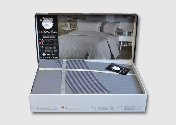 Постільна білизна Cotton Shine Stripe Satin 200х220 Antrasit | Зображення 2