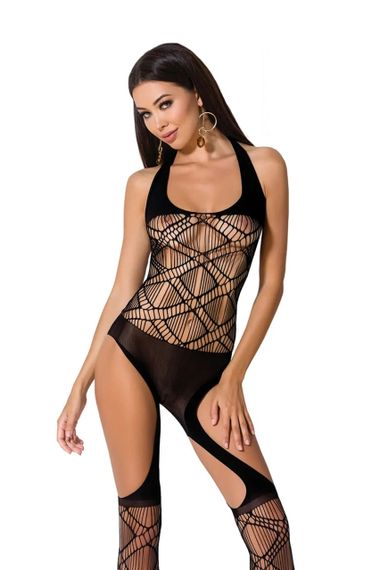Бодістокінг BS060 Black Passion, з геометричним малюнком, чорний, S/L sexstyle