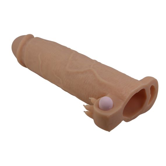 Насадка на пеніс з вібро PRETTY LOVE- Xerxes – Penis Sleeve with Vibrating Ring, Flesh Color, 22 cm Sex Aura | Зображення 2