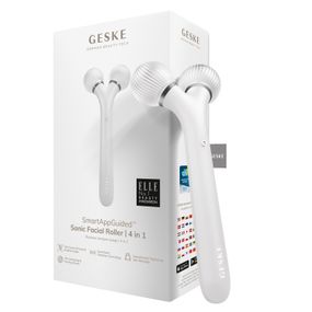 Електронний ультразвуковий ролик для обличчя GESKE Sonic Facial Roller 4в1 white
