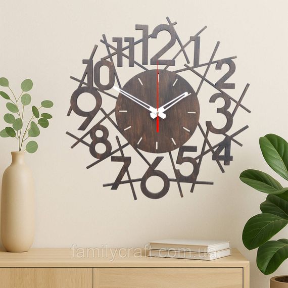 Настінний дерев'яний годинник з фанери Оригінальний годинник  Декор для дому, офісу, подарунок