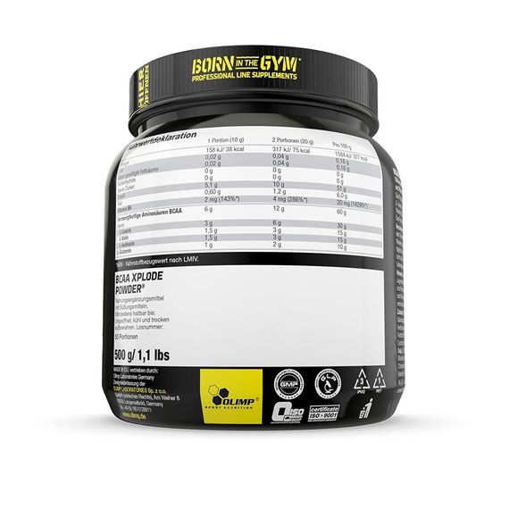 Аминокислоты Olimp BCAA Xplode Powder 500 г, Orange | Зображення 1